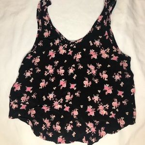 2/$12 Garage Floral V Back Tank, Size XS